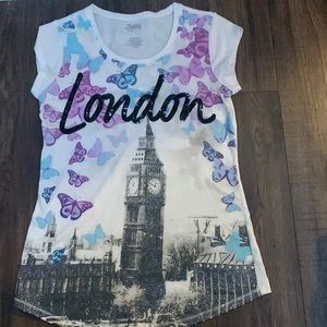 Justice girls tee shirt size 16 never worn